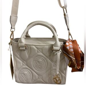 Valentino Orlandi cream quilted satchel/crossbody - NWT